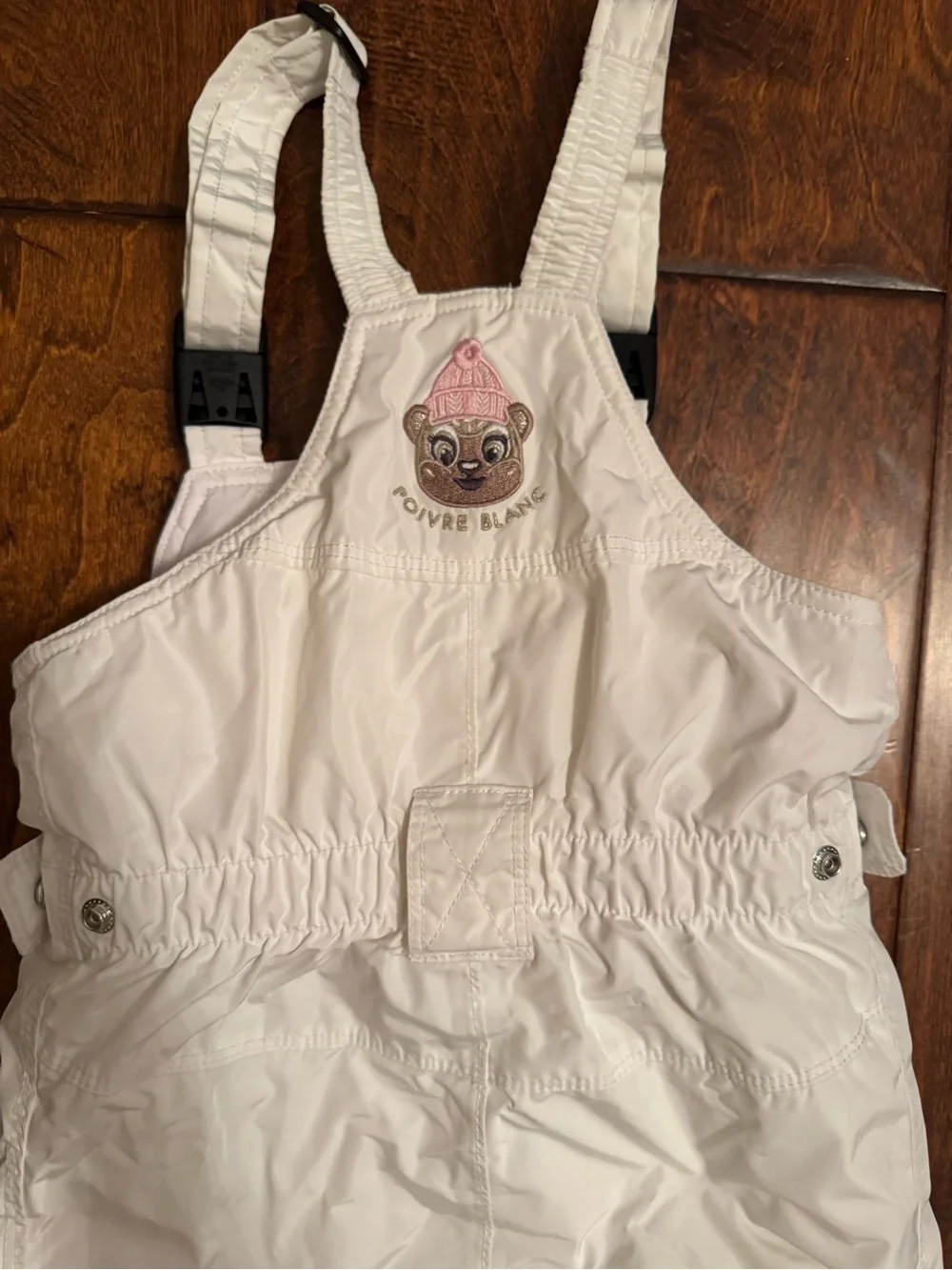 Kids Poivre Blanc White Snow Bib Overalls — Insulated Winter One-Piece Sz 6